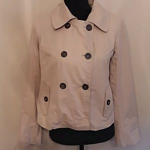 J Crew Khaki Pea Coat Light Weight Beige Jacket